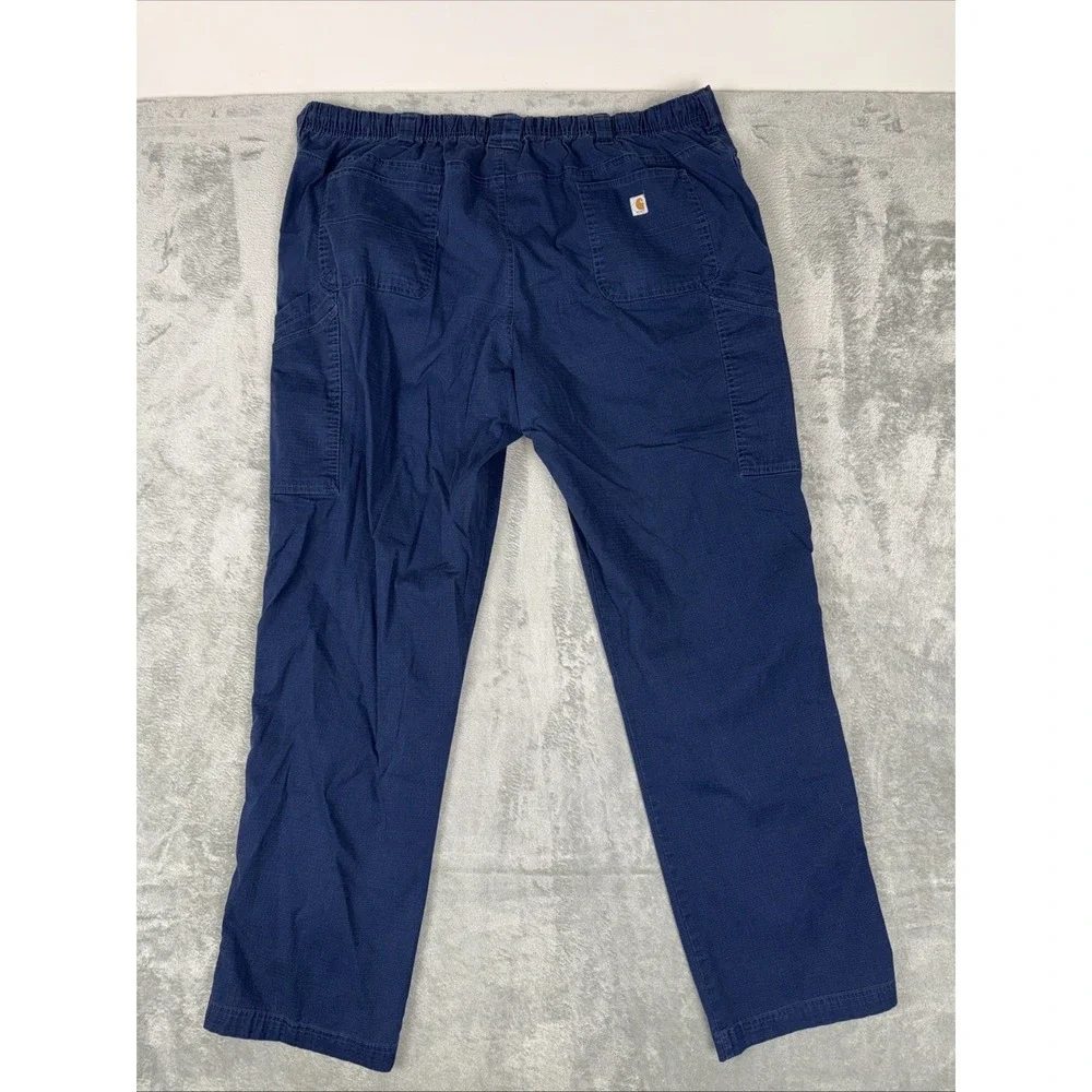 Carhartt Scrubs C54108T Men's XXL TALL Ripstop 8-Pocket Pants Uniform Navy Blue